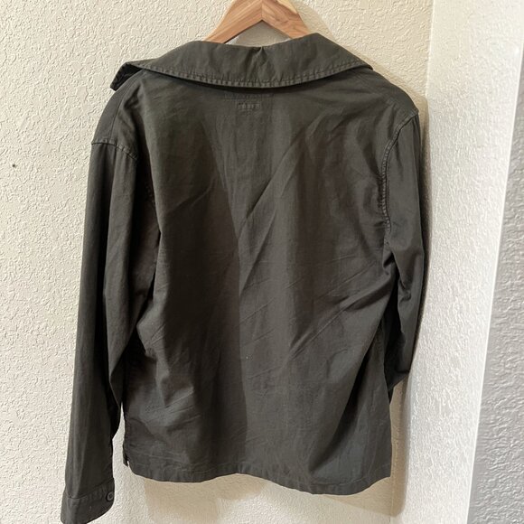 Abercrombie & Fitch Olive Green Relaxed Stretch Linen Overshirt Extra-Small XS - Picture 2 of 4